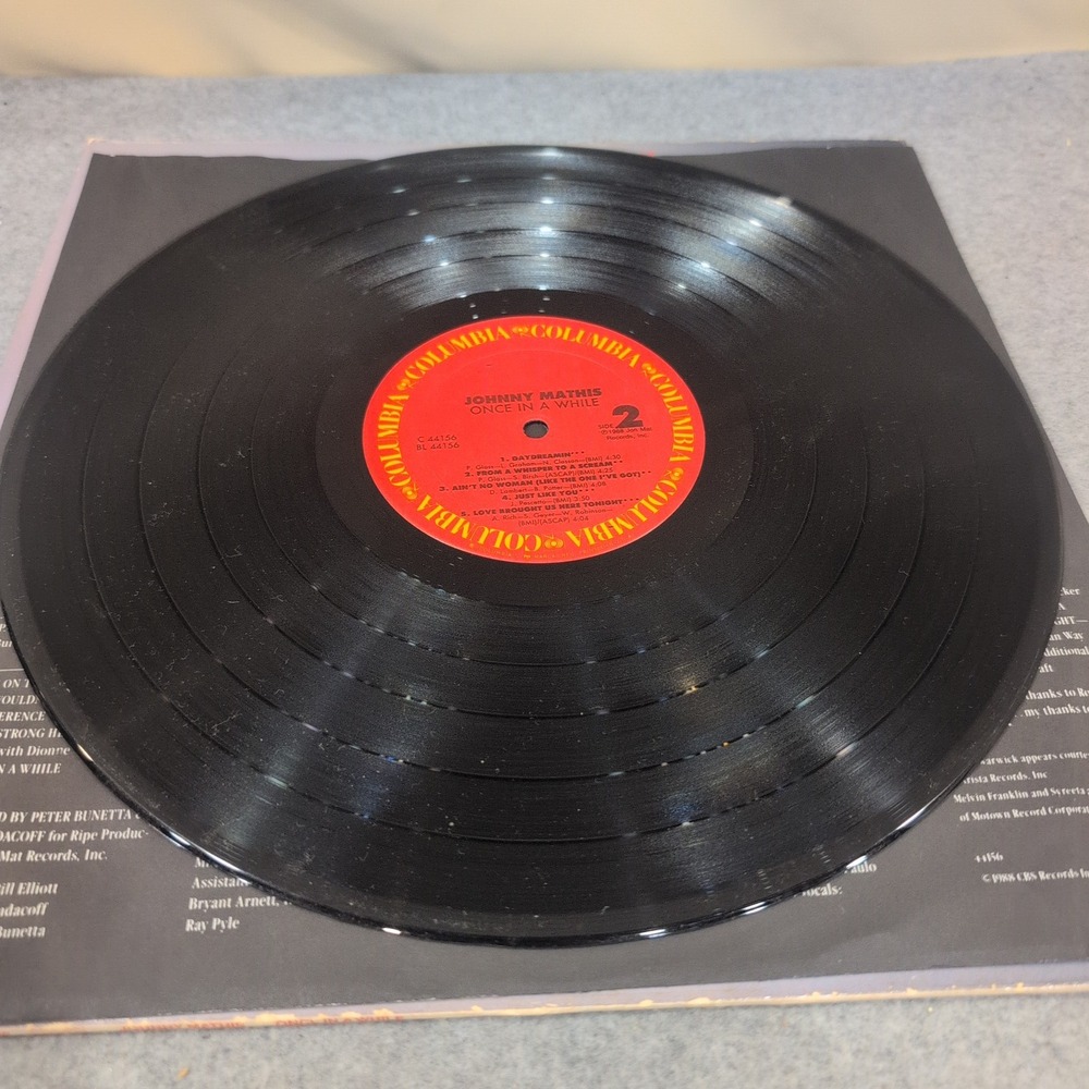 Johnny Mathis Once in a While Vinyl LP 1988 Columbia C 44156 Pop Vocal Record - Picture 6 of 7